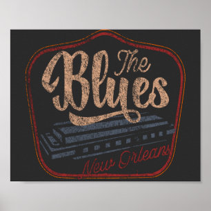 De Blues new Orleans harmonica nood T-Shirt Poster