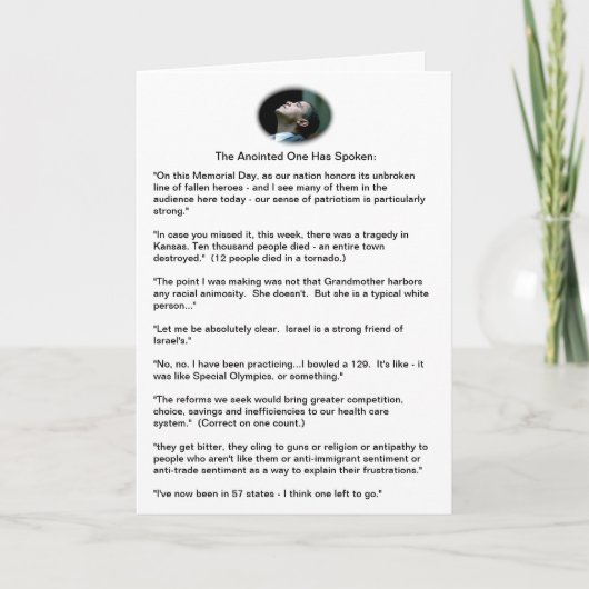 De blunders van Obama - een bemonstering Kaart (Voorkant)