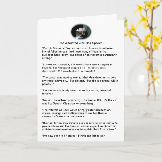 De blunders van Obama - een bemonstering Kaart (Gele Bloem)