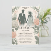 De Blush Peach Mint Moss Sage Groen Vrijgezellenfe Kaart (Staand voorkant)