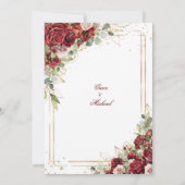 De Blushing Bride Red Rose Bruiloft Kaart (Achterkant)