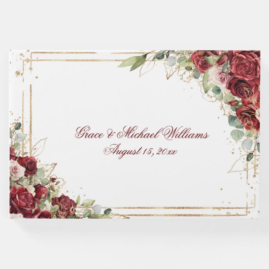 De Blushing Bride Red Rose bruiloft receptie Gastenboek (Voorkant)