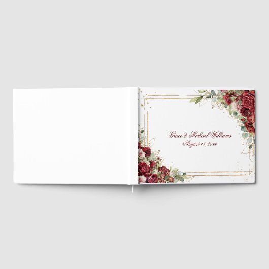 De Blushing Bride Red Rose bruiloft receptie Gastenboek (Volledig)