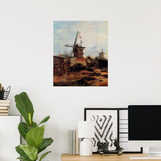 De Blute Fin-molen door Vincent van Gogh Poster (Thuiskantoor)