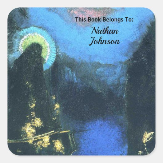 De Boat Maagd met Corona door Odilon Redon Vierkante Sticker (Voorkant)