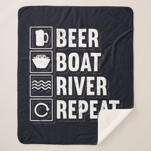 De Boat-rivier van Beer en Drink pa Birthday Sherpa Deken (Voorkant)