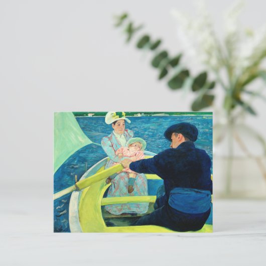 De Boating Party van Mary Cassatt Briefkaart (Staand voorkant)