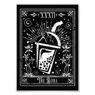 De Boba Tea Tarot Kaart Foto Afdruk