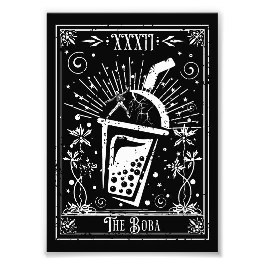 De Boba Tea Tarot Kaart Foto Afdruk (Voorkant)