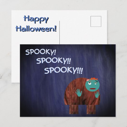 De bochel als een zombie feestdagenkaart (Voorkant / Achterkant)