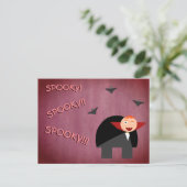 De bochel verkleed als een Schattigee vampier Feestdagenkaart (Staand voorkant)