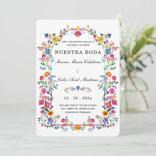 De Boda Mexicanen vol kleur Kaart (Staand voorkant)