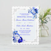 De Boda Originales y Elegantes en Azul Rey Kaart (Staand voorkant)