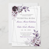 de Boda Púrpura y Lavanda Plateada Kaart (Voorkant)