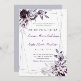 de Boda Púrpura y Lavanda Plateada Kaart