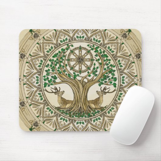 De Bodhi boom Dharma Wiel Muismat (Met muis)