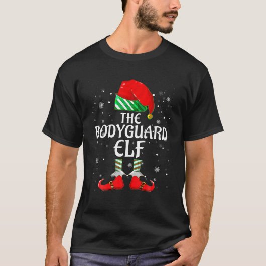 De Bodyguard Elf Familie Bijpassende Groep Kerstmi T-shirt (Voorkant)