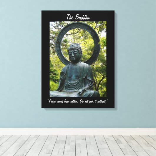 De Boeddha-met Quote Canvas Afdruk (Insitu (Houten vloer))