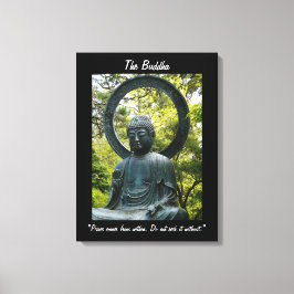 De Boeddha-met Quote Canvas Afdruk