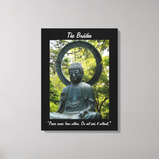 De Boeddha-met Quote Canvas Afdruk
