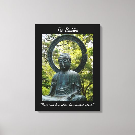 De Boeddha-met Quote Canvas Afdruk (Voorkant)