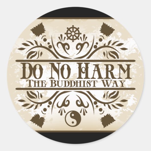 De boeddhistische manier ronde sticker (Voorkant)