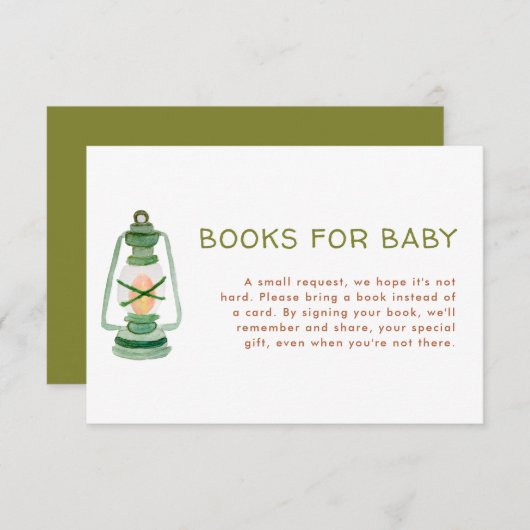 De Boeken van het Baby shower van het avontuur voo Informatiekaartje (Voorkant / Achterkant)