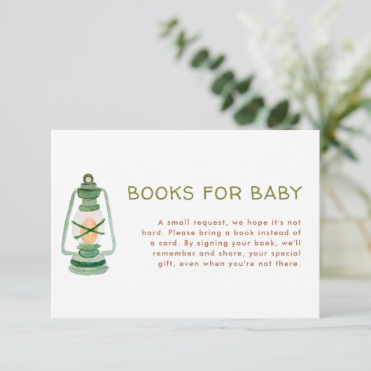 De Boeken van het Baby shower van het avontuur voo Informatiekaartje (Staand voorkant)