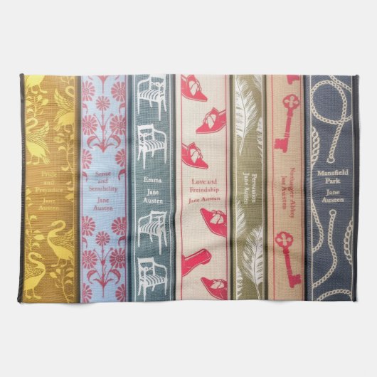 De boeken van Jane Austen Theedoek (Horizontaal)