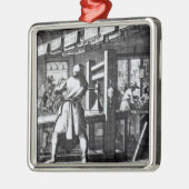 De Boekenprinter Metalen Ornament (Links)