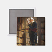 De boekenwurm Carl Spitzweg Art Magneet (Voorkant / Achterkant)