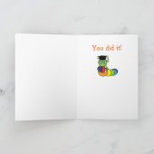 De Boekenwurm van de Gelukwensen van afstuderen Kaart (Binnen)