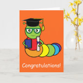 De Boekenwurm van de Gelukwensen van afstuderen Kaart (Gele Bloem)