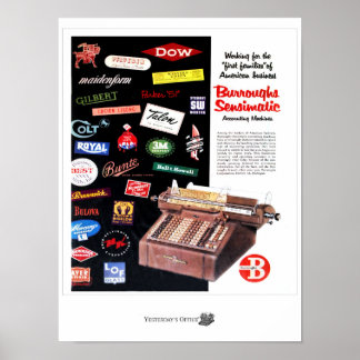 De boekhoudmachines van het Bureau van gisteren Poster