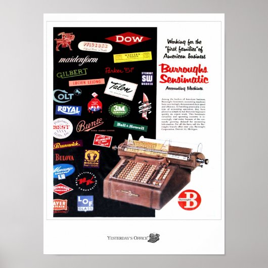 De boekhoudmachines van het Bureau van gisteren Poster (Voorkant)