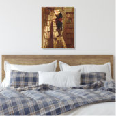 De boekworm canvas afdruk (Insitu (Slaapkamer))
