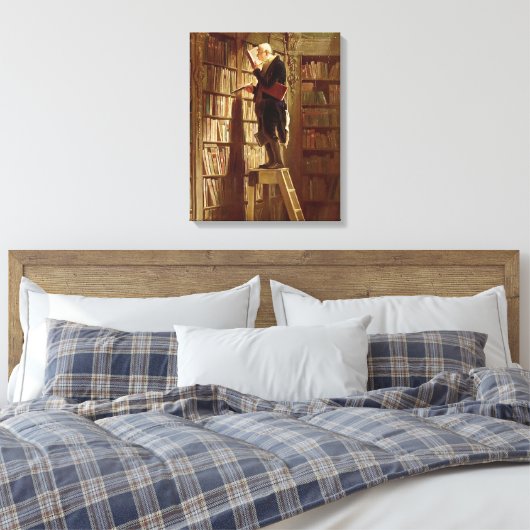 De boekworm canvas afdruk (Insitu (Slaapkamer))
