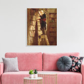 De boekworm canvas afdruk (Insitu (Woonkamer))