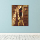 De boekworm canvas afdruk (Insitu (Houten vloer))
