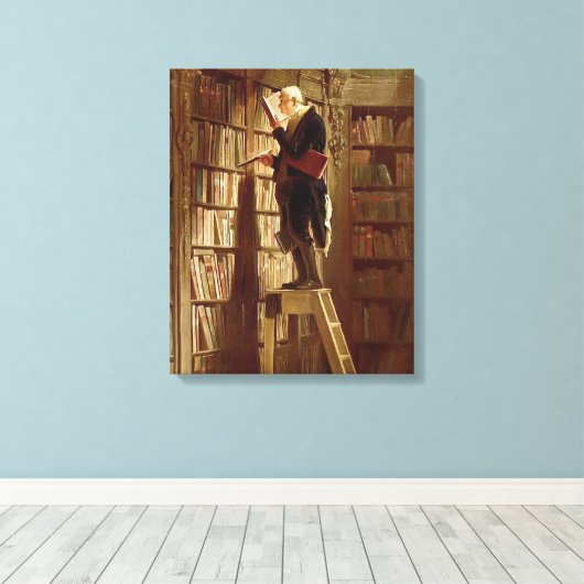 De boekworm canvas afdruk (Insitu (Houten vloer))