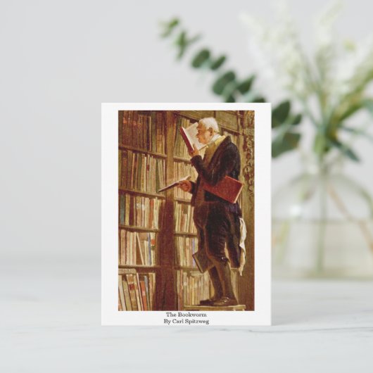 de boekworm door Carl spitzweg Briefkaart (Staand voorkant)