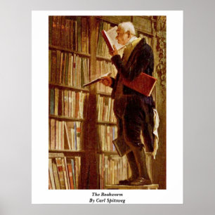 de boekworm door Carl spitzweg Poster