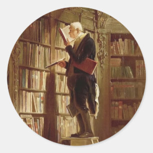 De boekworm ronde sticker