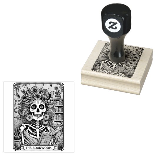 De boekworm rubberstempel (Gestempeld)