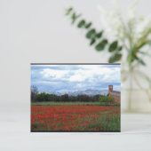 De boerderij in het klaprozenveld briefkaart (Staand voorkant)