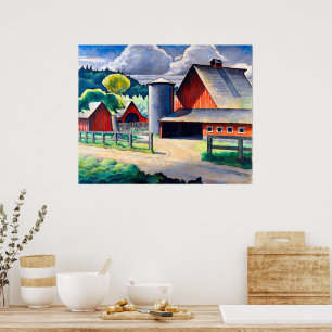 De boerderij Kenjiro Nomura 1934 Rustieke Kunst  Poster