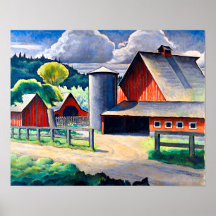 De boerderij Kenjiro Nomura 1934 Rustieke Kunst  Poster