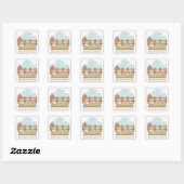 de boerderijdieren  vierkante sticker (Vel)
