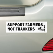 De Boeren van de steun, niet Frackers (wit) Bumpersticker (Op auto)