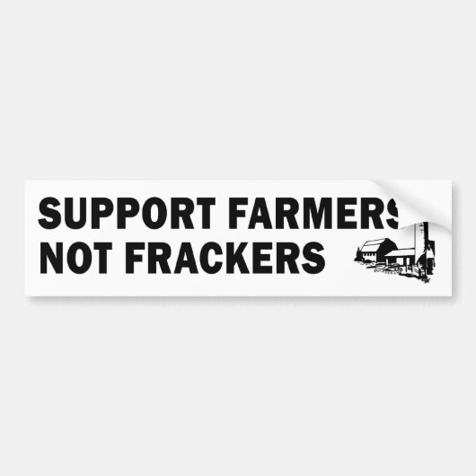 De Boeren van de steun, niet Frackers (wit) Bumpersticker (Voorkant)
